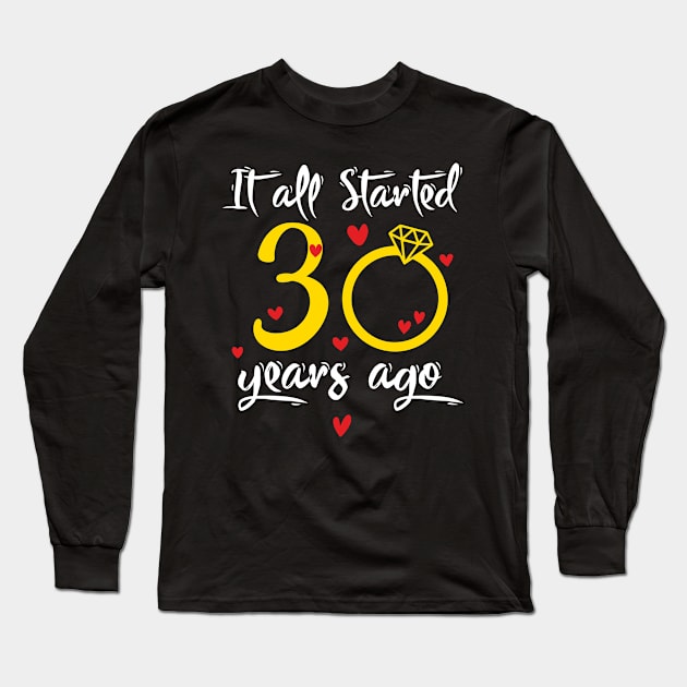 Wedding Anniversary 30 Years Together Golden Family Marriage Gift For Husband And Wife Long Sleeve T-Shirt by truong-artist-C